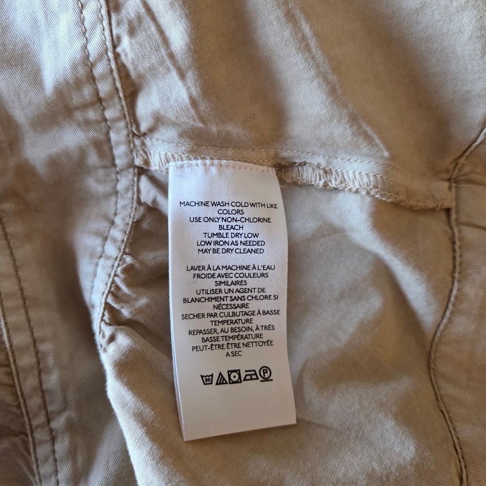 By Anthropologie Belted Round Neck Utility Jacket Tan Brown Size XL Sand Sable - Picture 14 of 15